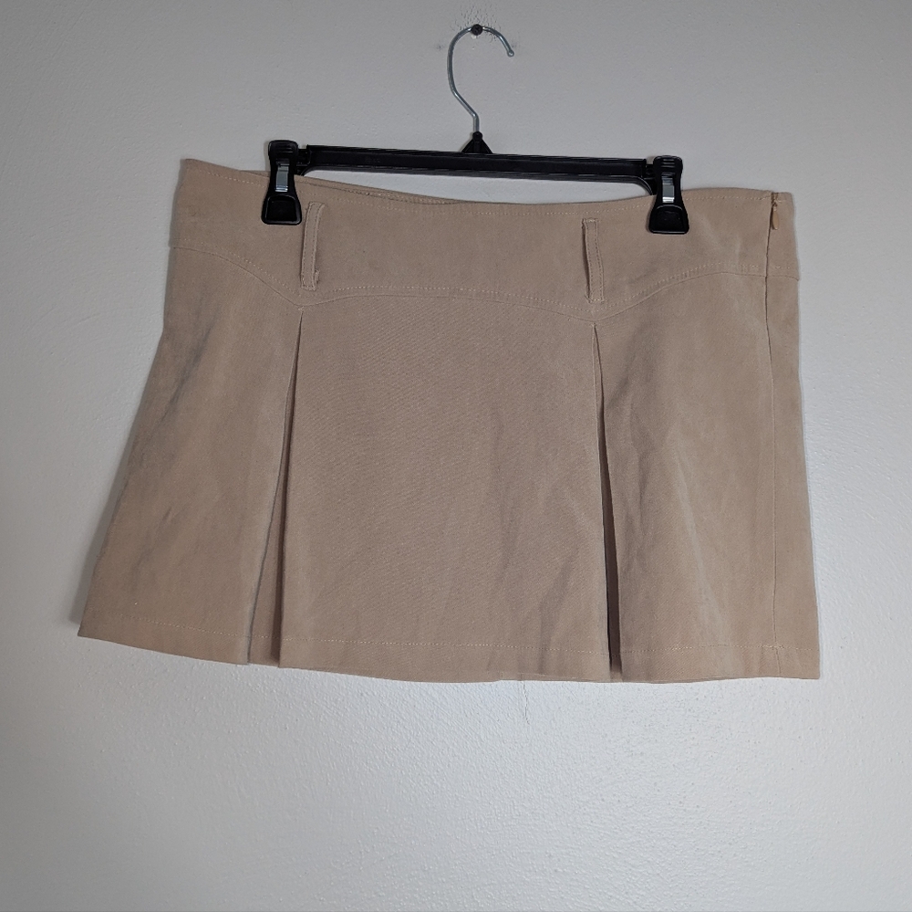 M XOXO Y2K Vintage Tan Micro Mini Skirt